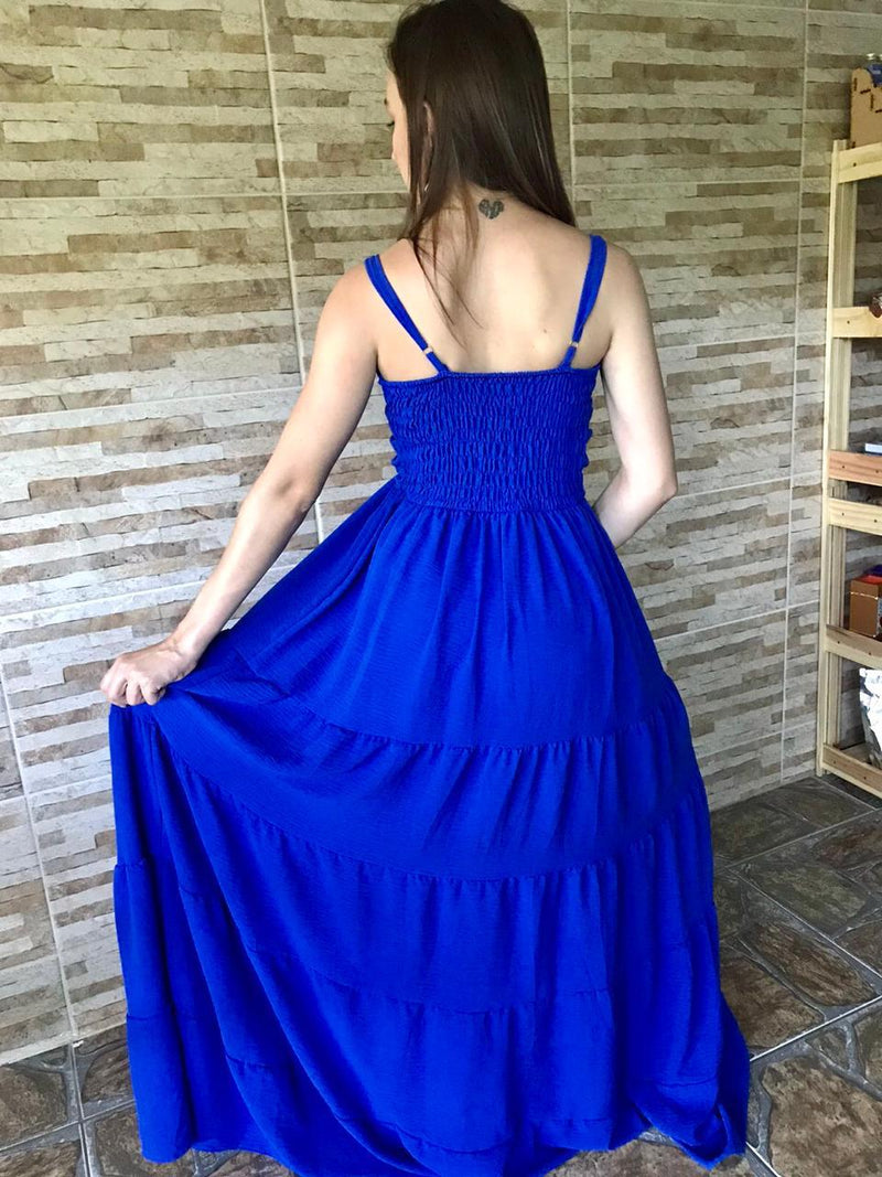 VESTIDO LONGO AZUL BIC